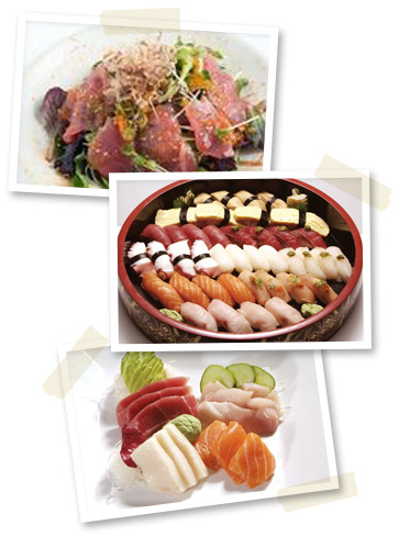 poke, sushi, sashimi